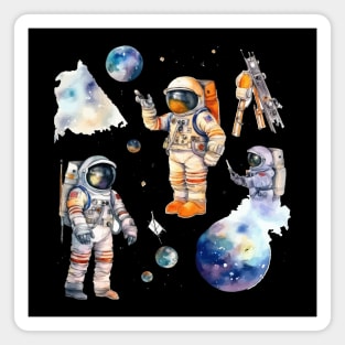 Astronaut Space watercolor theme Magnet